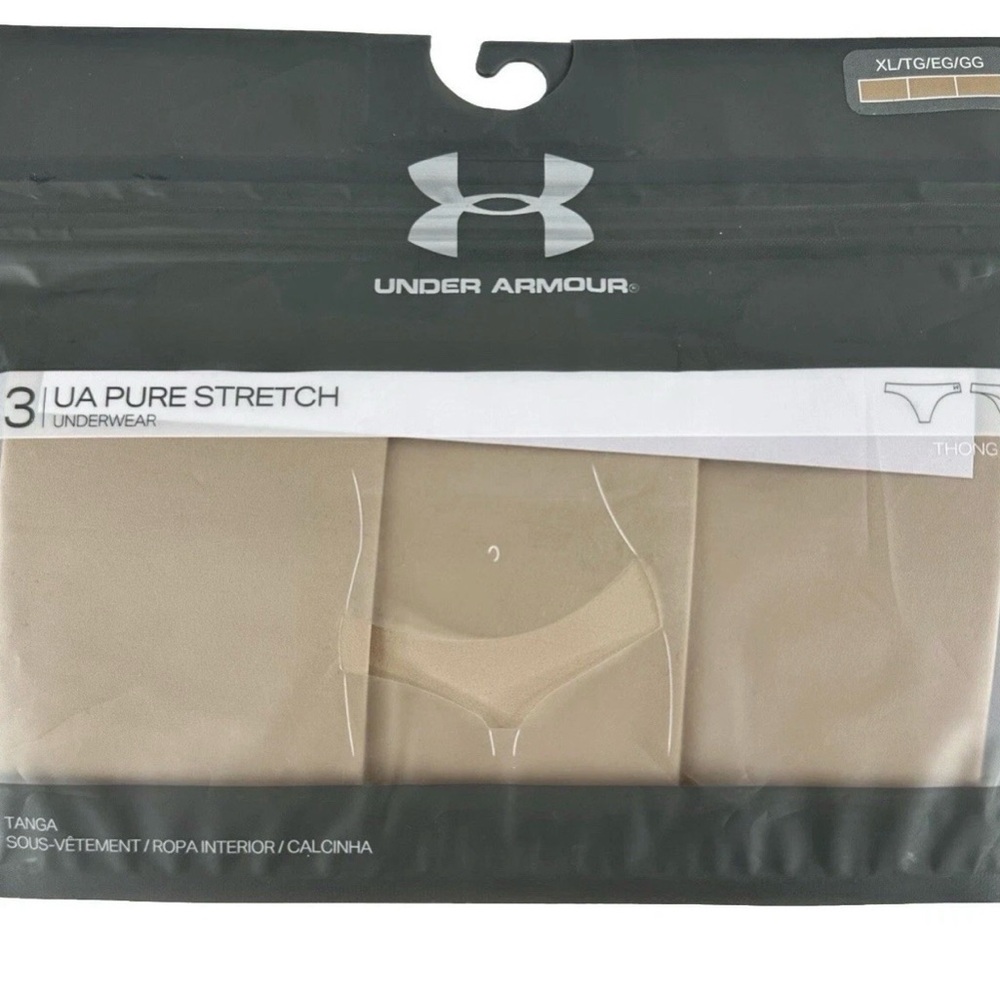 Under Armour Women’s Size XL Pure Stretch Thong underwear 3 Pair 1325617 New